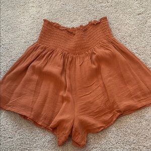 Z Supply High Waist Orange Flowy Shorts